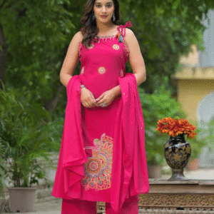 Home Tharvi Embroidered Peacock A Line Kurta Set