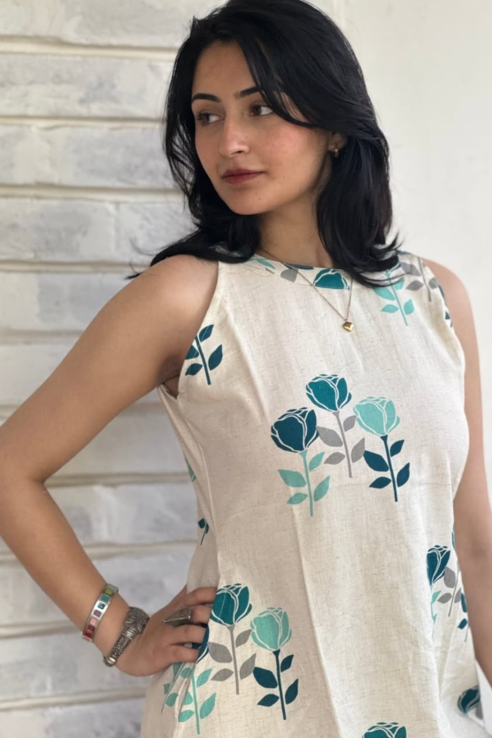 4 Tharvi Ivory Bloom A Line Set - Image 4