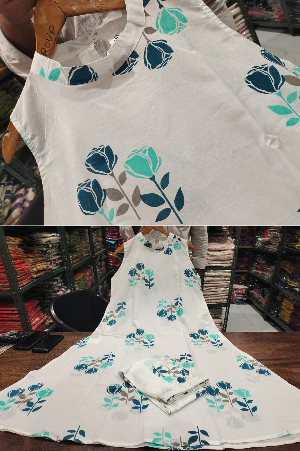 5 Tharvi Ivory Bloom A Line Set - Image 5