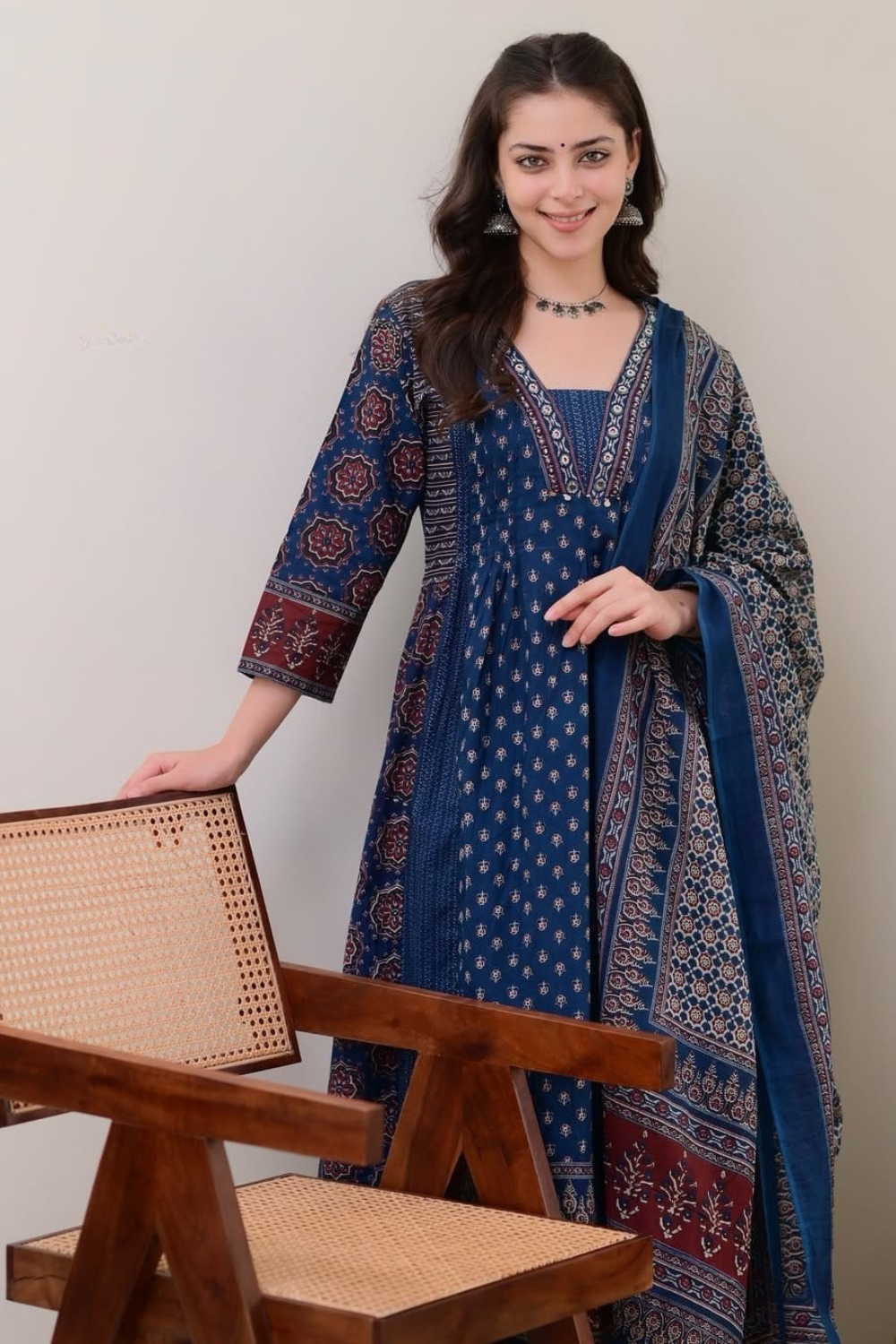 5 Tharvi Indigo Elegance Anarkali Set - Image 5