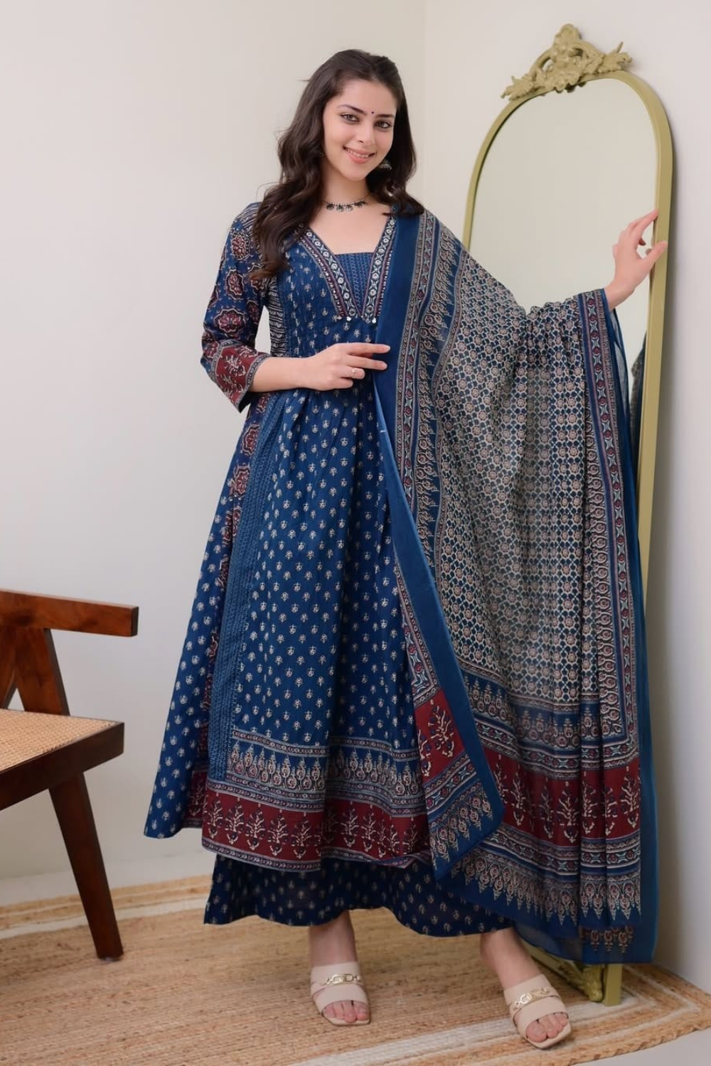 6 Tharvi Indigo Elegance Anarkali Set - Image 6