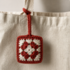 Tharvi Crimson Bloom Crochet Earbud Pouch