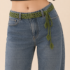 Olive Leaf Crochet Belt | Handcrafted Boho Accessory by Tharvi