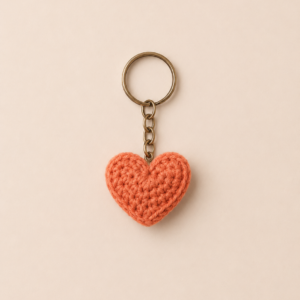 Crochet Heart Keychain