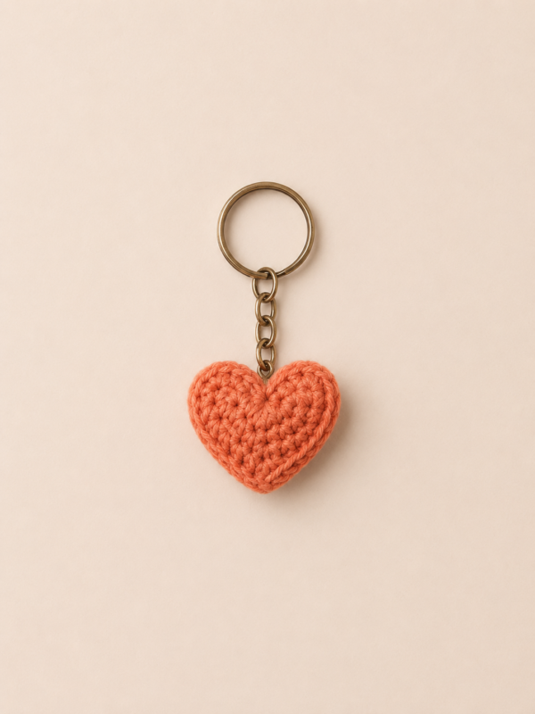 Crochet Heart Keychain