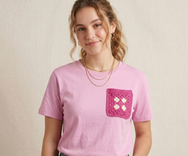 Crochet Pocket T-Shirt