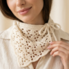 Tharvi Cream Crochet Bandana – Multi-Purpose Hair Scarf & Denim Waist Belt ✨