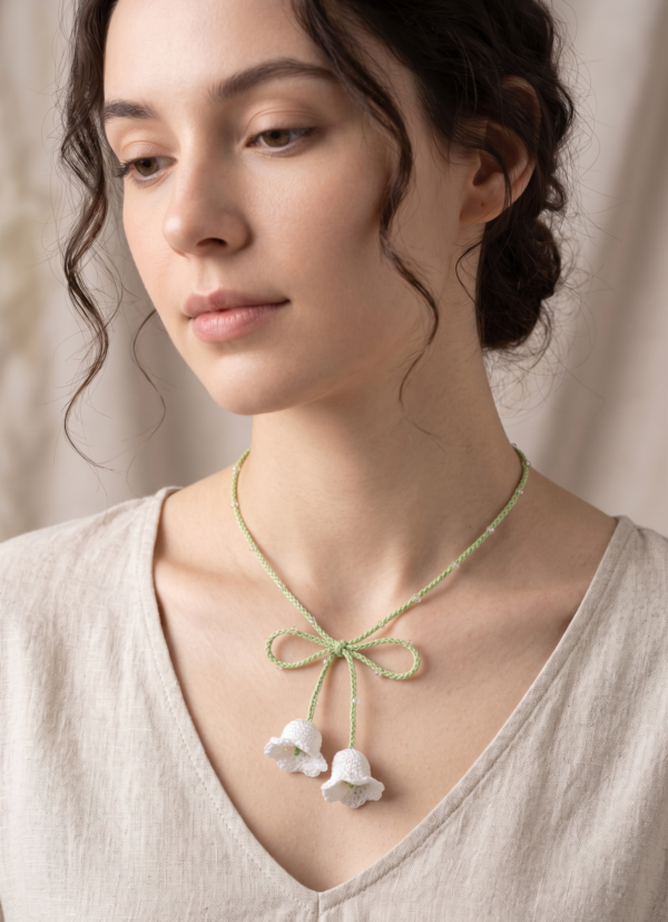 Tharvi Lily of the Valley Crochet Necklace – Multi-Purpose Flower Jeans Belt 🍃
