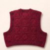 Tharvi Daisy Crochet Top – Vintage Maroon Sweater Vest 🌸