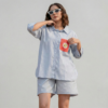 Women's Co-ord Set 2 Piece with Beautiful Handmade Crochet Pocket by Tharvi