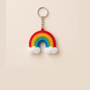 Rainbow Crochet Keychain